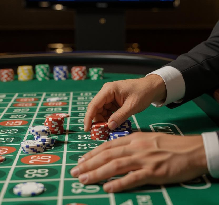 chips on a roulette board