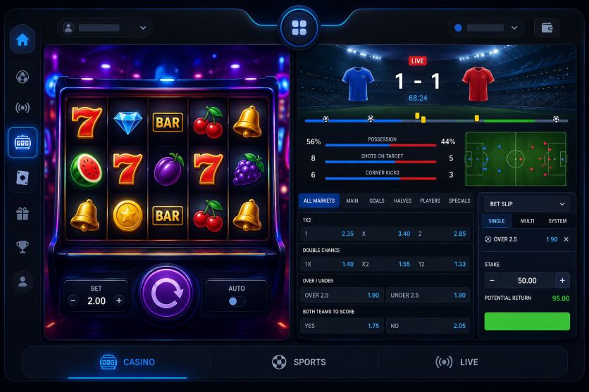 Slots vs. Sports Betting: Comparing Two Different Wagering Mechanics on the Same Platform Neon Casino and Live Sports Dashboard - Slots vs. Sports Betting: Comparing Two Different Wagering Mechanics on the Same Platform